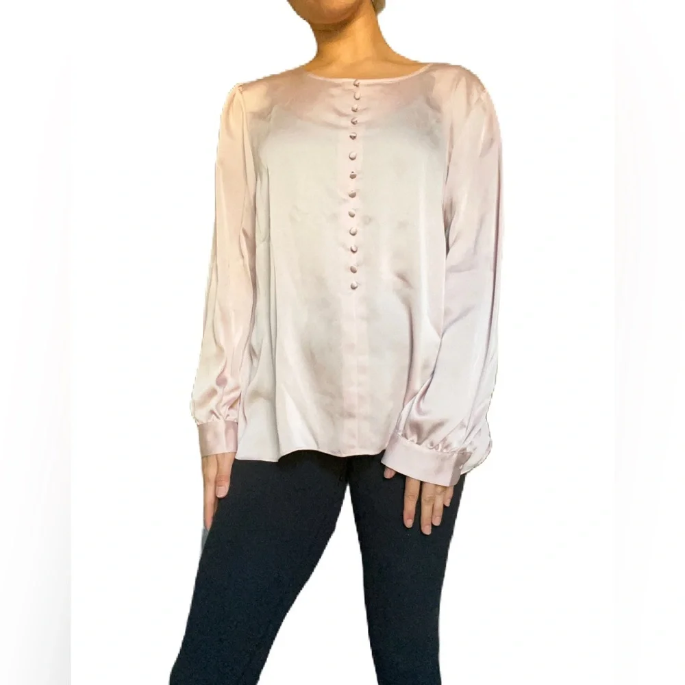 Vince Camuto Blush Pink Button Up Blouse size XL - Picture 1 of 7